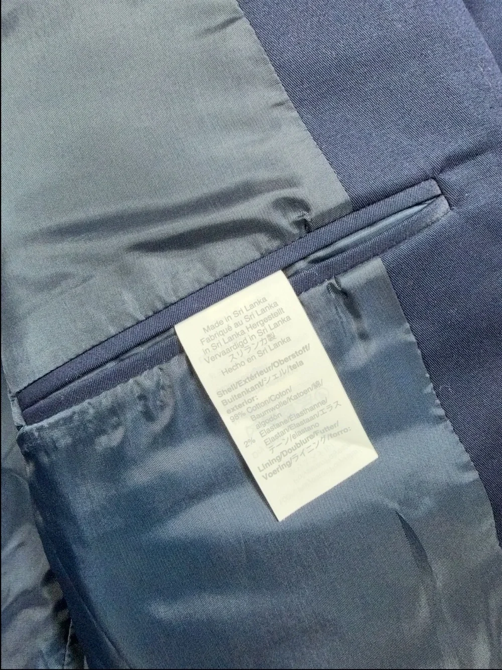 J. Crew Thompson 44L Men's Navy Cotton Stretch Blue Two-Button Blazer Sport Coat